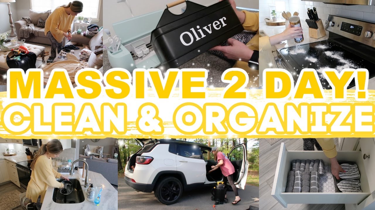 *NEW* EXTREME CLEANING MOTIVATION | 2 DAYS OF CLEANING + ORGANIZING | HUGE MESSES | Lauren Yarbrough