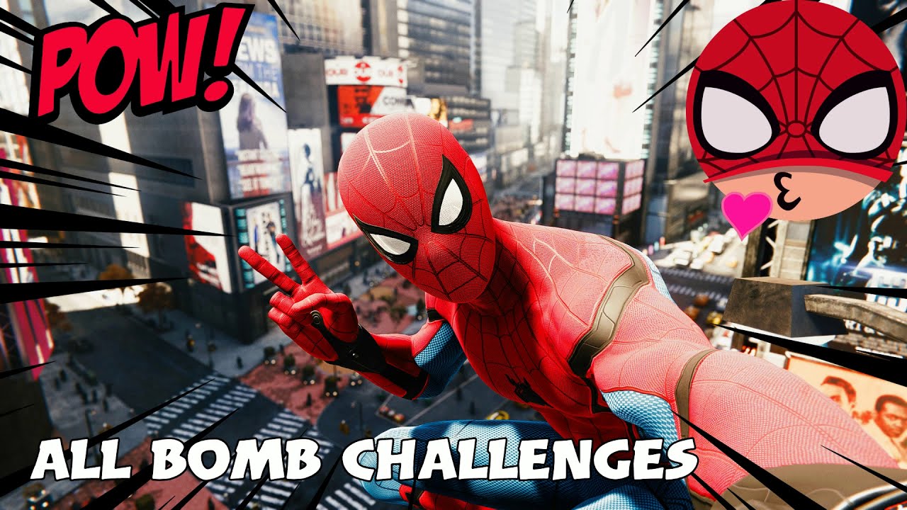 All Taskmaster Bomb Challenges - ultimate level - Marvel's Spider-Man (PS4)