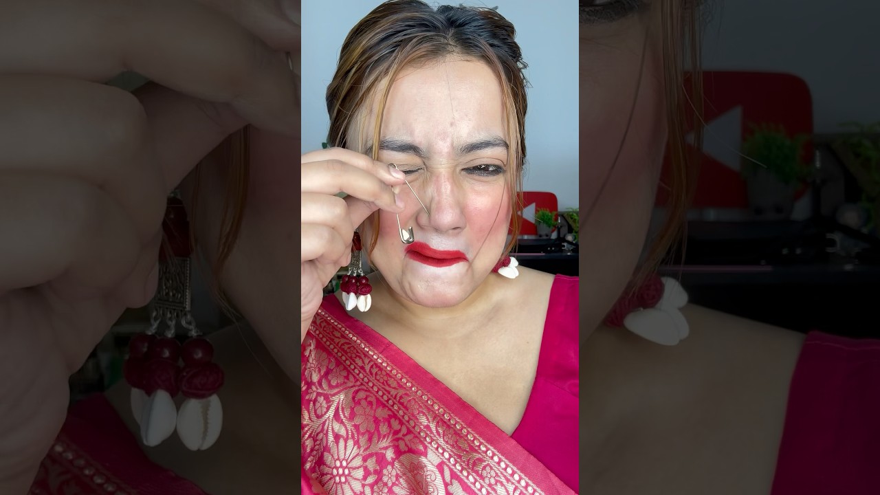 সেফটিপিন🧷 দিয়ে নাকের পারলাম 🤯😱 #minivlog #bengalivideo #shorts #trending #viralvideo #foryou #viral