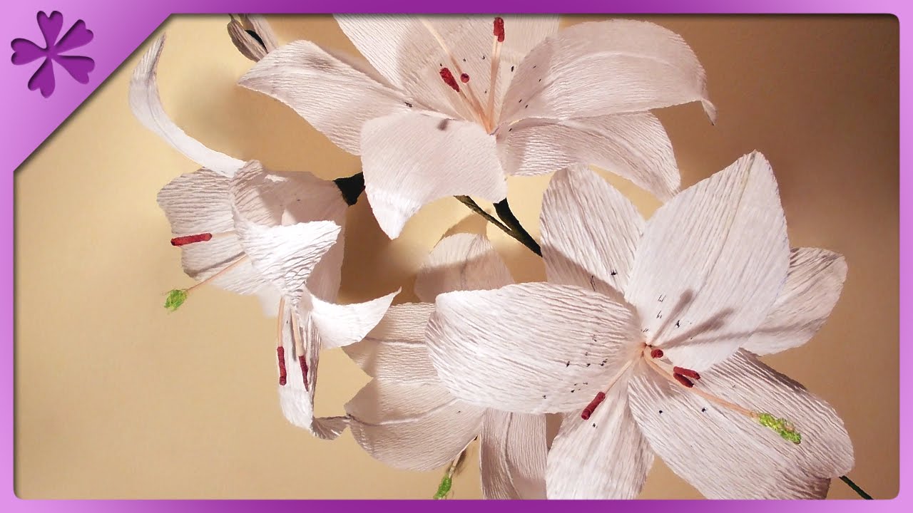 DIY Tissue paper lilies (ENG Subtitles) - Speed up #16