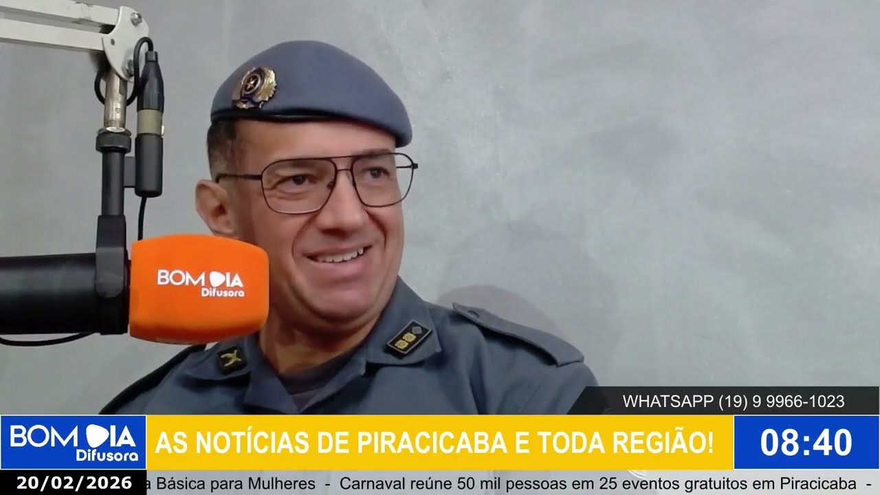Tenente-Coronel da Polícia Militar, Gregolin, fala sobre os trabalhos da corporação em Piracicaba.