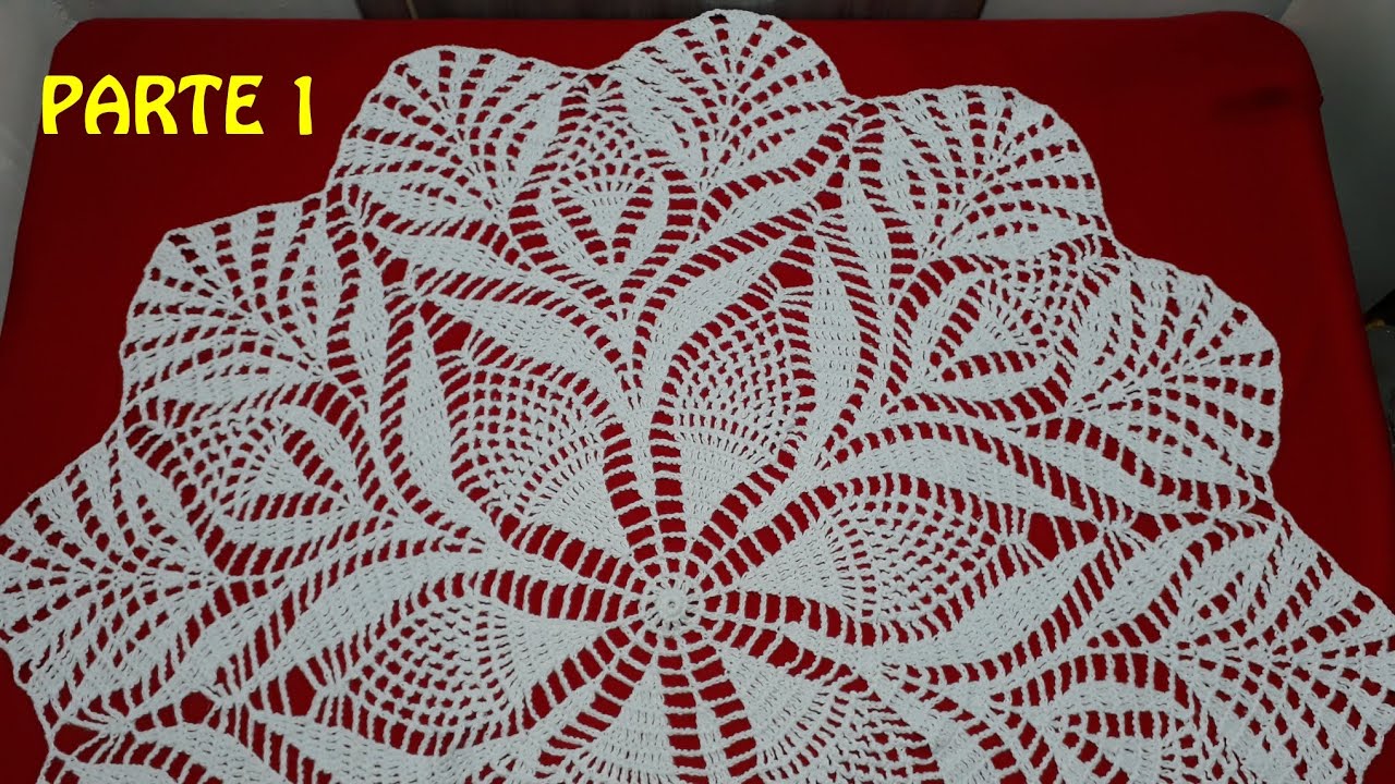 Toalha para mesa redonda de crochê / parte 1.