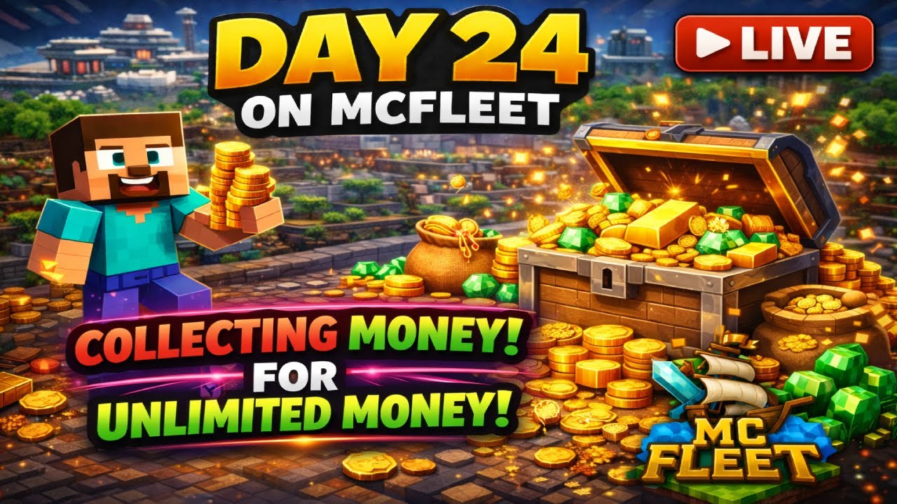 😱 Minecraft LIVE | MC Fleet Mein Unlimited Money Collacet kare Ge ☠️🔴On Day 24? @GamerFleet