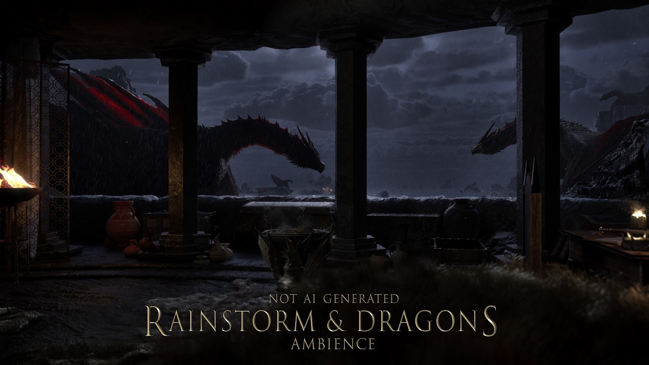Cozy Medieval Bedroom With Dragons & Heavy Rain | Dragonstone Inspired Bedroom | House Of The Dragon