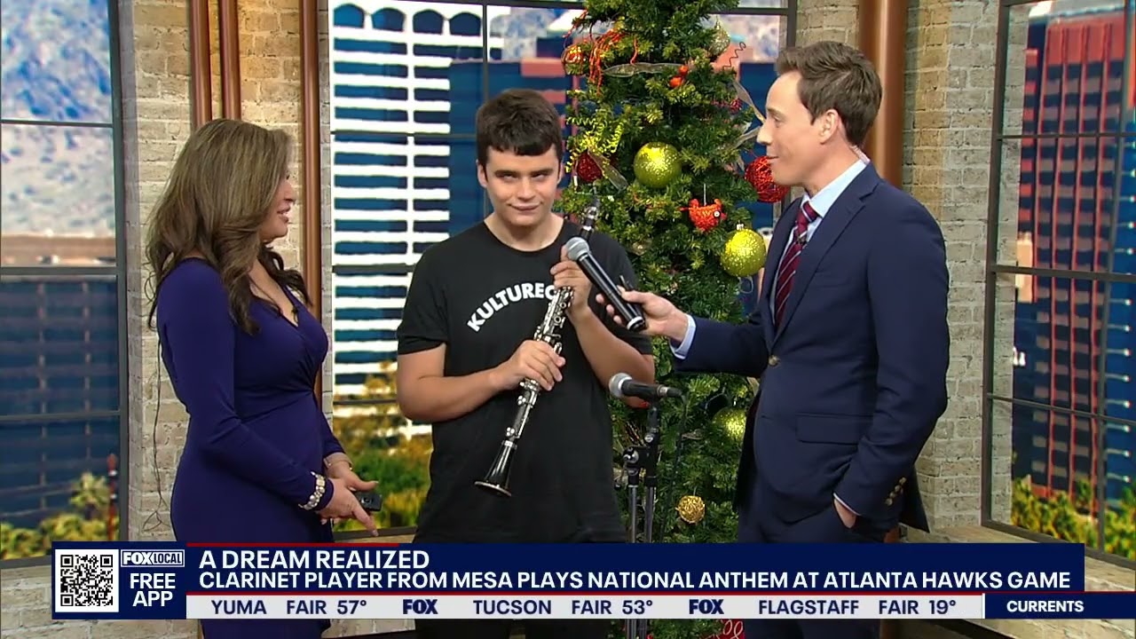Joe Giacinto, blind clarinetist, appears on Fox 10  following NBA National Anthem appearance