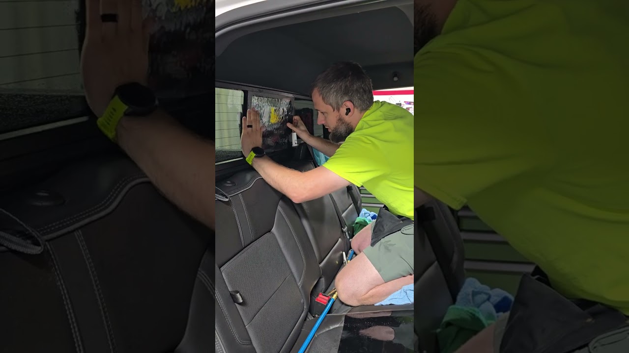 How To Prep And Install Window Tint On A Sliding Back Glass 