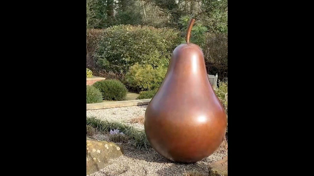 Limited Edition Bronze Apple and Pear | James Parker Sculpture | Beautiful Garden Installation
