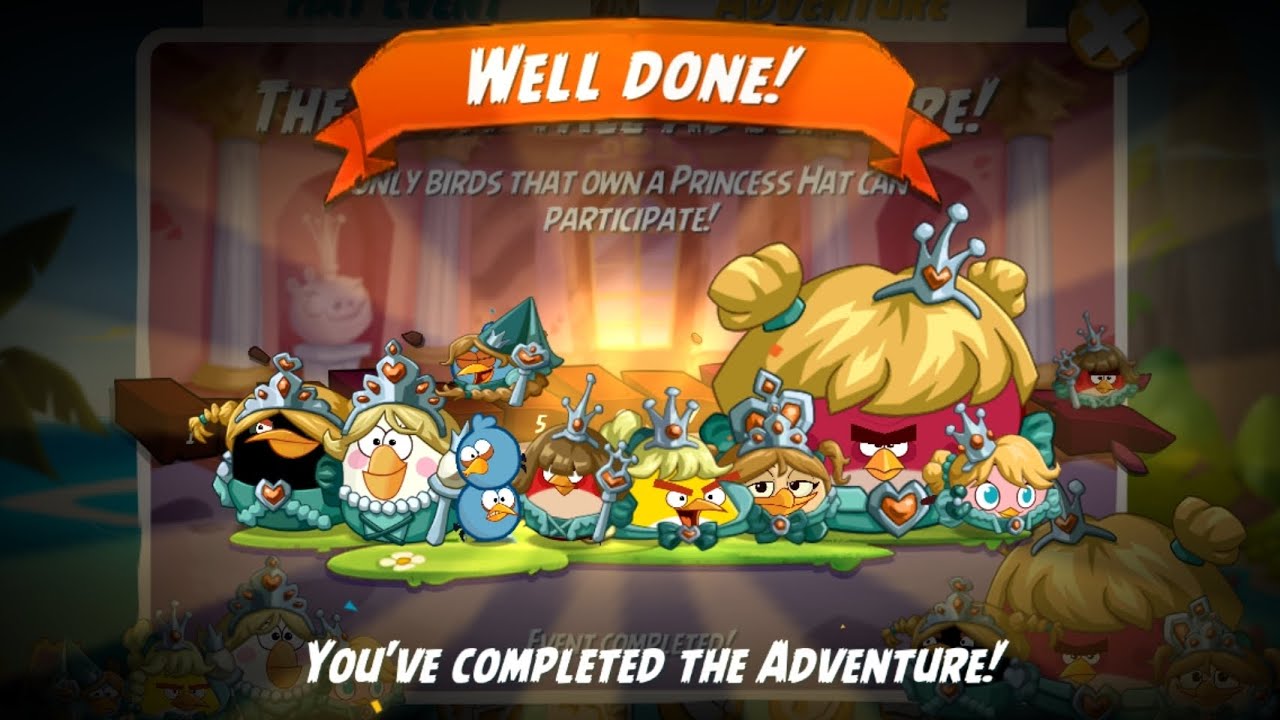 AB2 Angry birds 2 Princess Hat Set (Level 10 - with all birds)