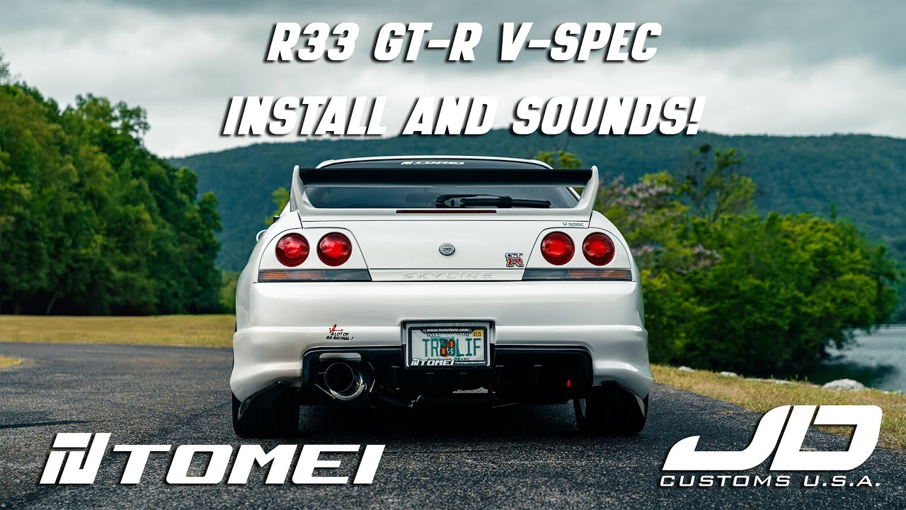 Безумный R33 GT-R с выхлопной системой Tomei и звуками! 4K