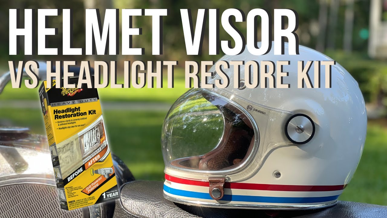 Bell Bullitt Helmet Visor Scratch Repair: Using Meguiar's Headlight Restore Kit #caferacer #cb750