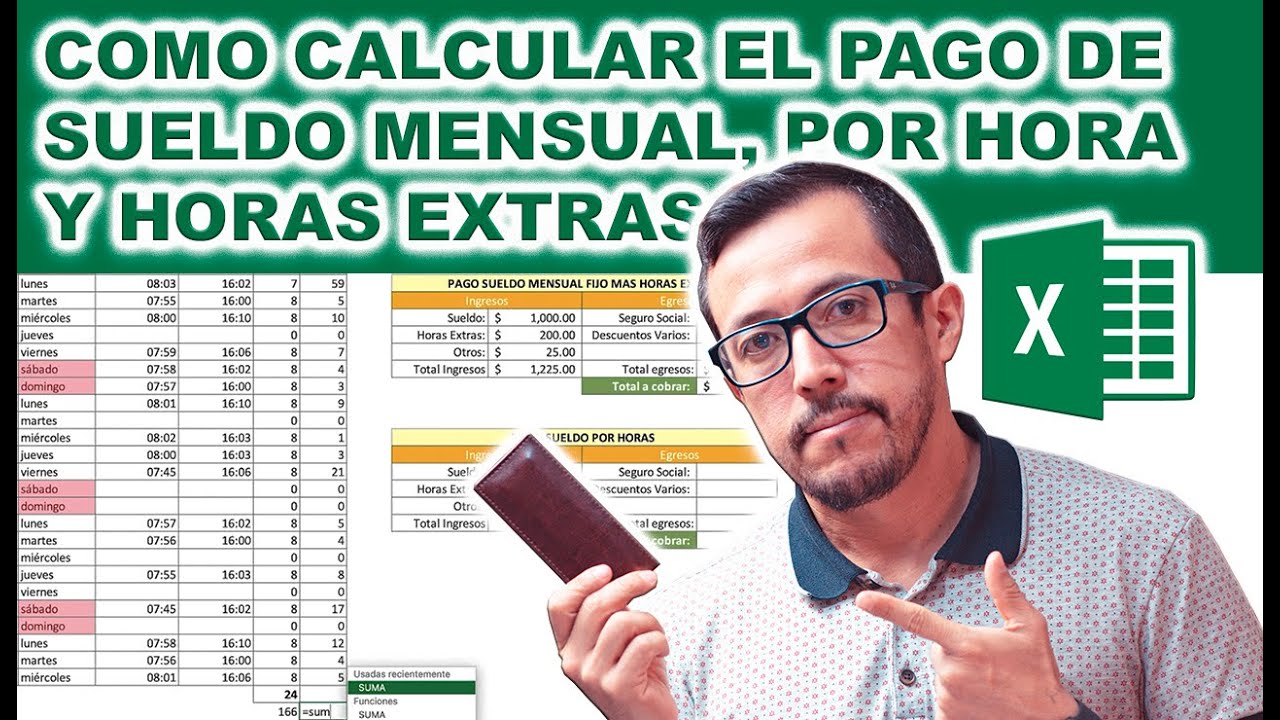 ¿Cómo realizar una #planilla de pago de sueldo mensual o por hora, mas cálculo de horas extras?