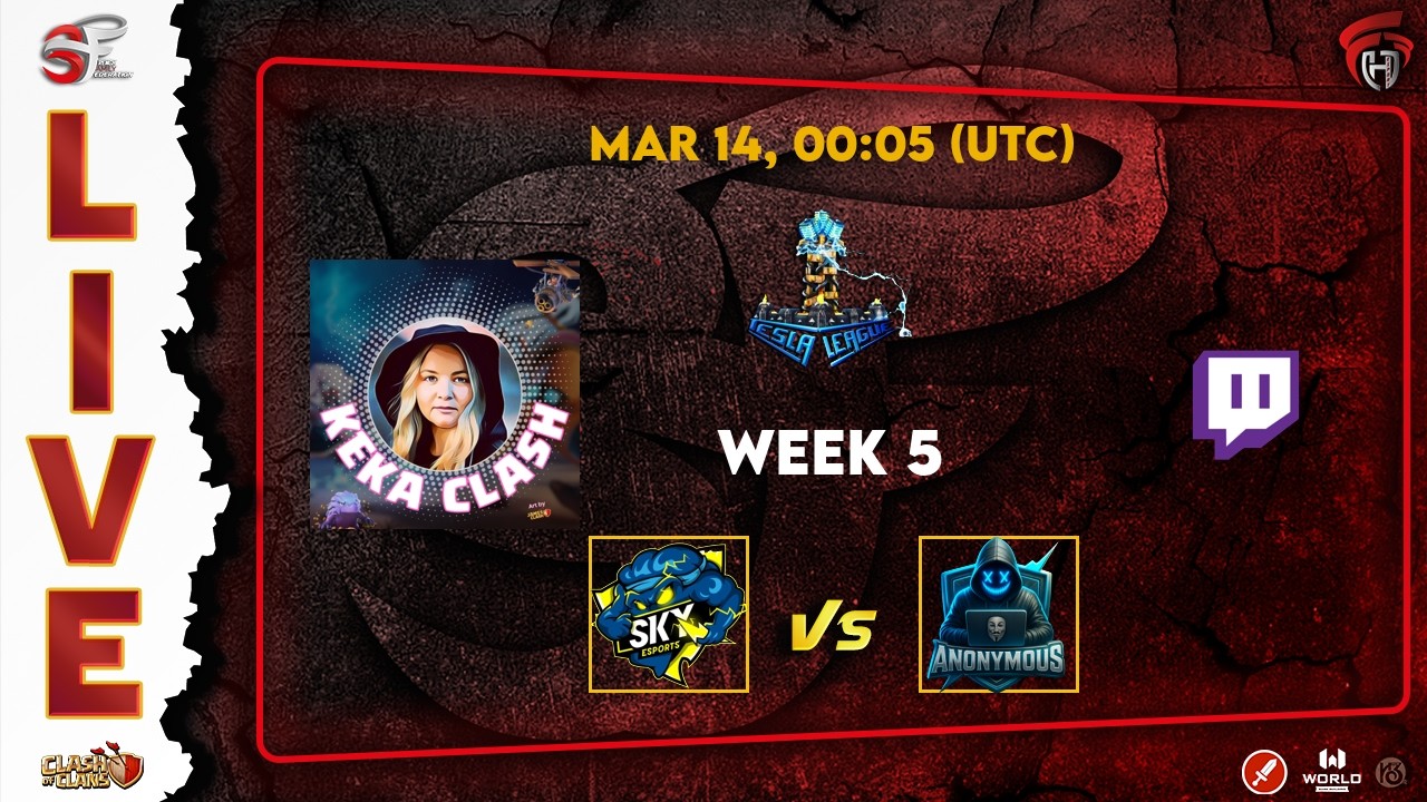 🔴SKY E-SPORTS 🆚 ANONYMOUS - TESLA LEAGUE - CLASH OF CLAS⚔️🚀