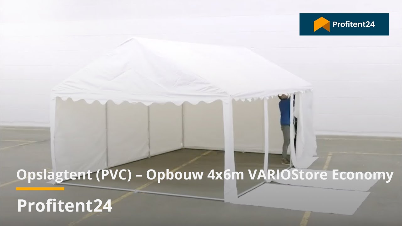 Opslagtent (PVC) – Opbouw 4x6m VARIOStore Economy