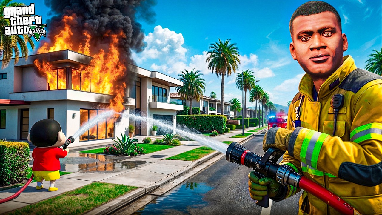 Franklin & Shinchan Join the Fire Force! 🚒🔥 | GTA 5 Malayalam