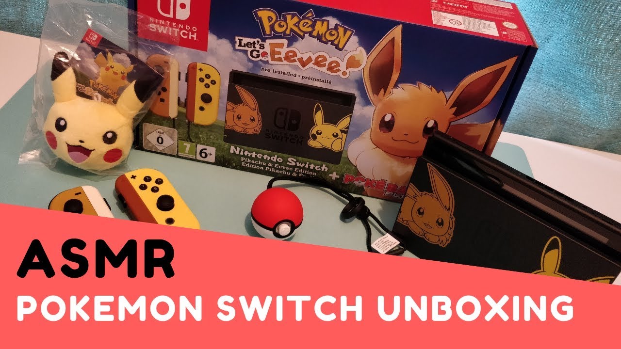 ASMR Pokemon Pikachu and Eevee Special Edition Nintendo Switch Unboxing