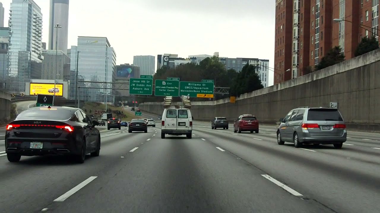 Atlanta Downtown Connector (Interstate 85 Exits 85 to 78) southbound