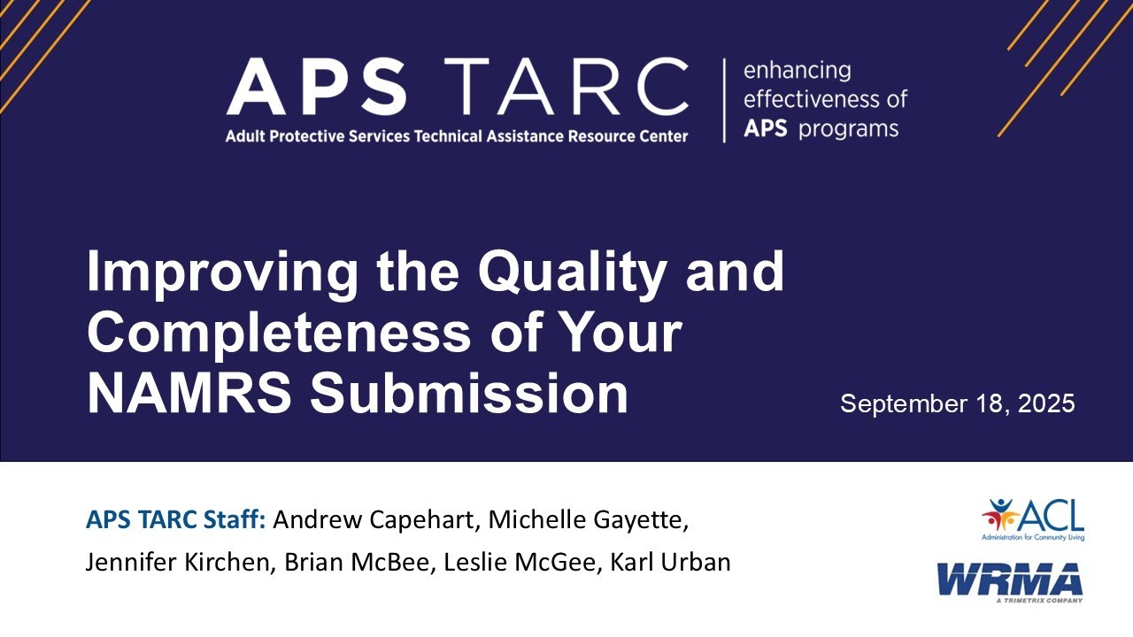 Improving the Quality and Completeness of Your NAMRS Submission