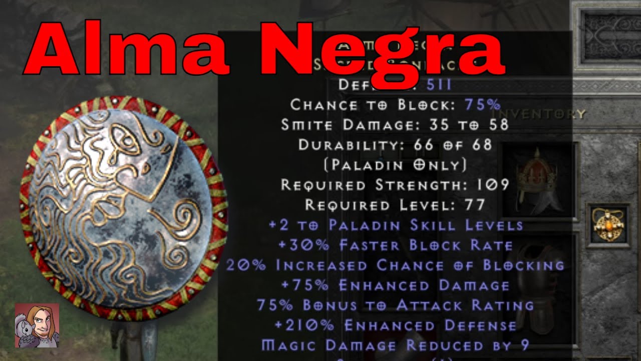 D2R Unique Items - Alma Negra (Sacred Rondache)