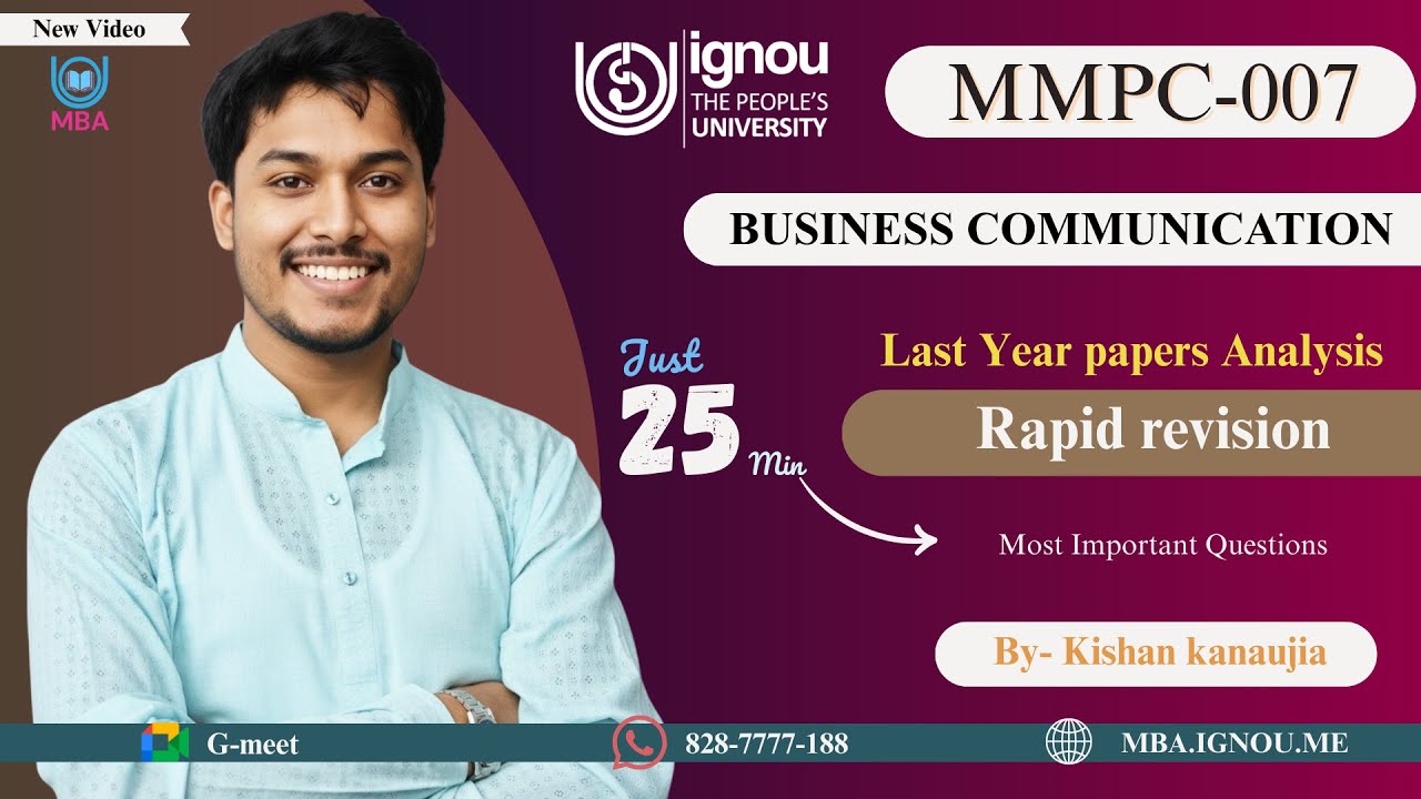 MMPC‑007 Business Communication | Rapid Revision & Exam Tips | IGNOU MBA