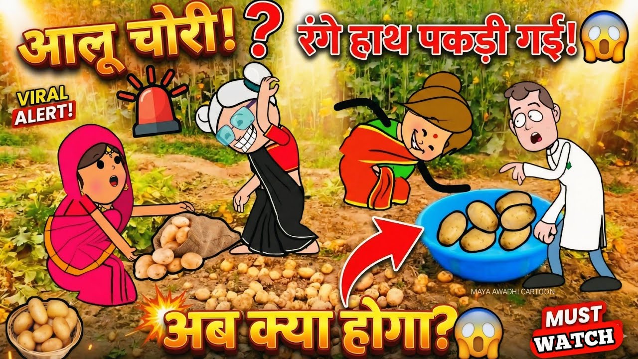आलू चोरावत पकड़ी ललका जीजी के 🤪 अवधी कॉमेडी 🤪 Maya Awadhi Cartoon 