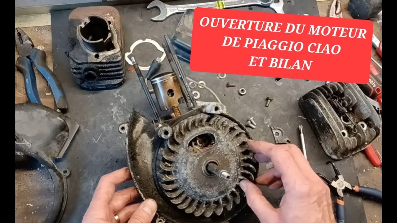 Démontage du moteur de Piaggio Ciao