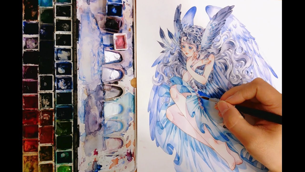 水彩人物绘画过程#水彩 #水彩画 #绘画 #art #drawing #watercolor #painting #watercolorpainting #illustration
