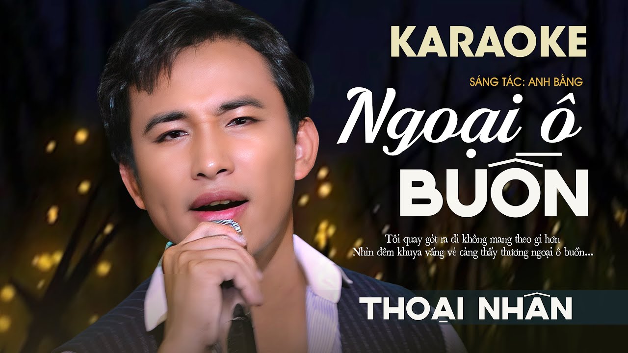 Karaoke | Ngoại Ô Buồn - Thoại Nhân | Beat Chuẩn Tone Nam