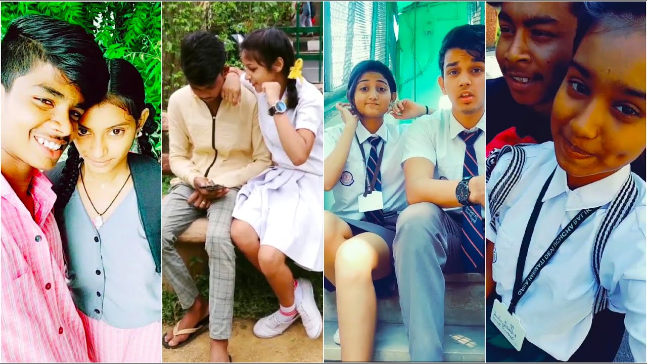 🏫 School 👩‍❤️‍💋‍👨 Lovers Tamil Beautiful Cute School Couples Latest Trending TikTok Videos 2020