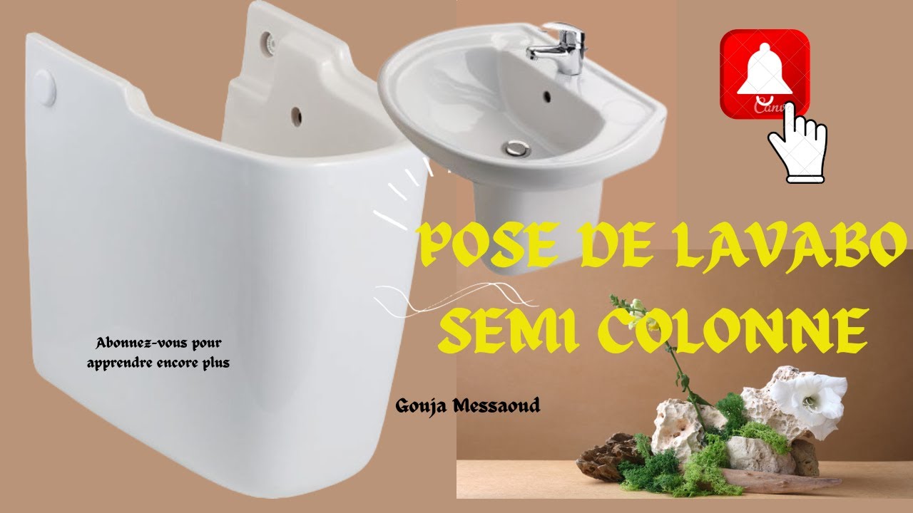 Évacuation encastrée de lavabo semi colonne