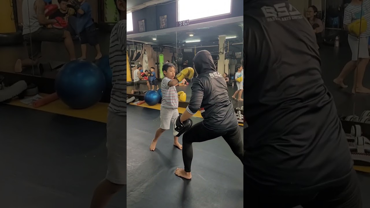 the kids kicking butts at BSA kids warrior class
