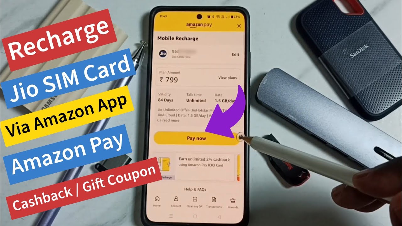How to Recharge Jio SIM Using Amazon App | Amazon Pay | Jio 5G Recharge with Amazon Cash Back