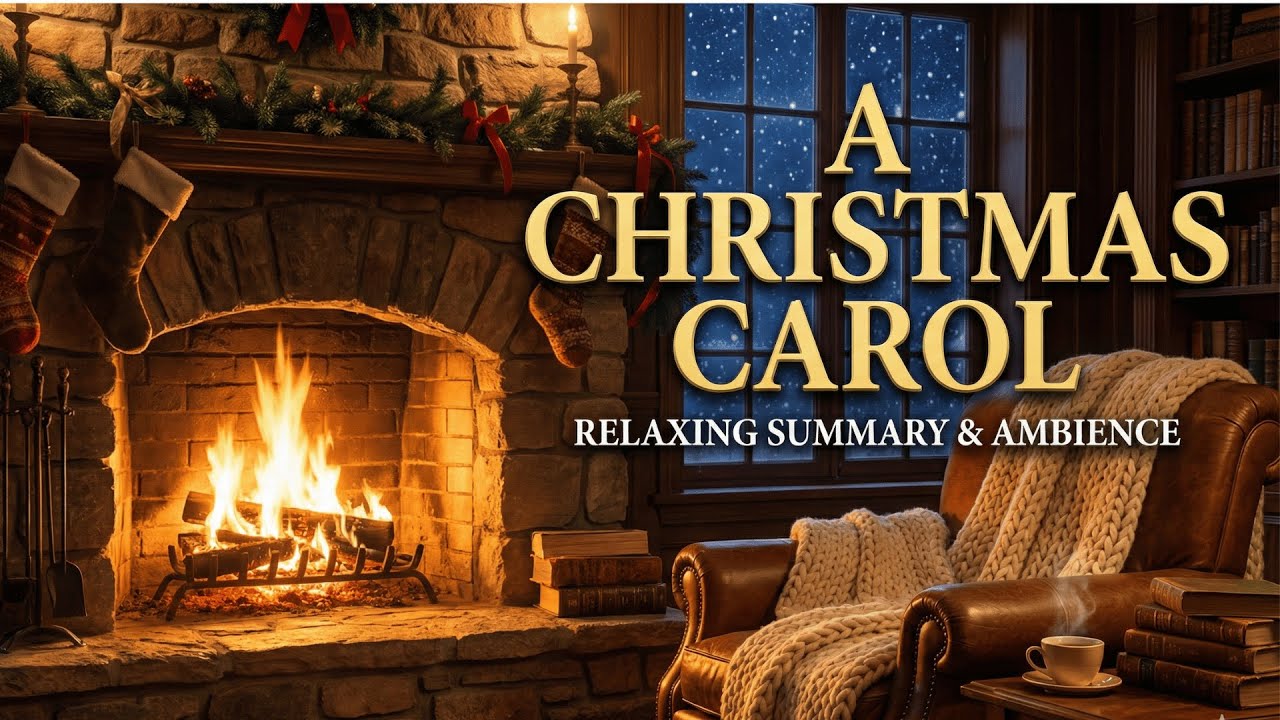 Bedtime Story for Grown Ups: A Christmas Carol (Relaxing Fireplace Sounds) | Sleep & Study