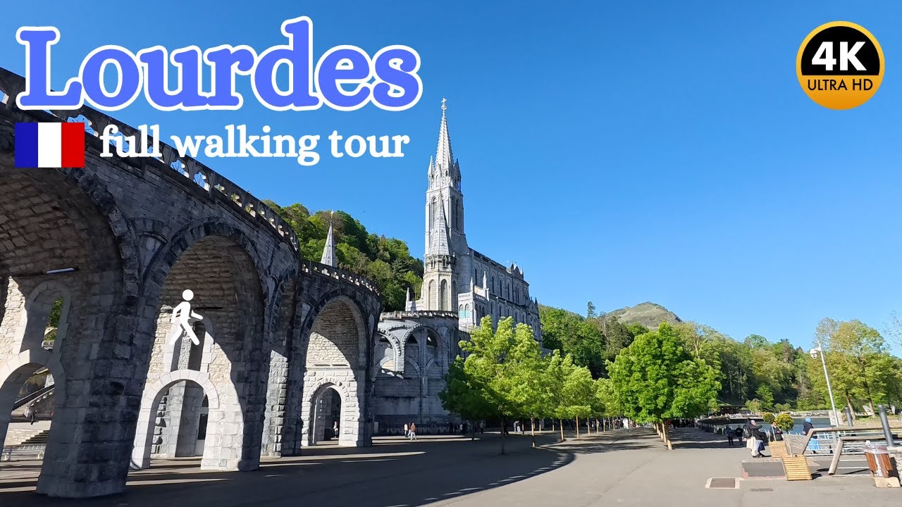Lourdes, France 🇫🇷 4K Walking Tour - April 2024