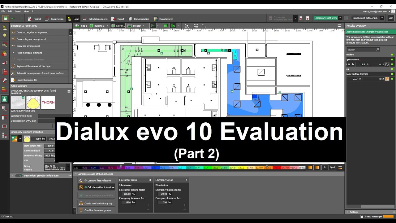 Dialux evo 10  Evaluation Part 2 (Emergency Option)