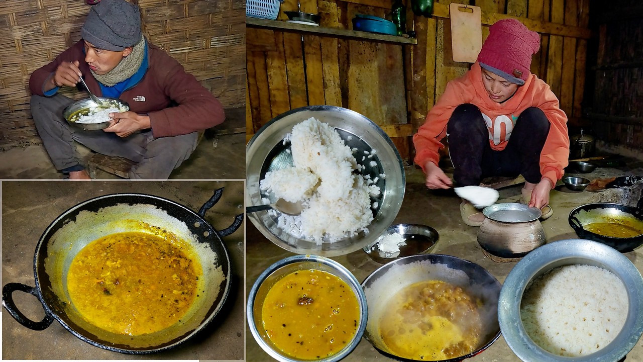 manjita rai cooks  dinner  || Himalayan dinner cooking eating || shepherd life of Nepal ||