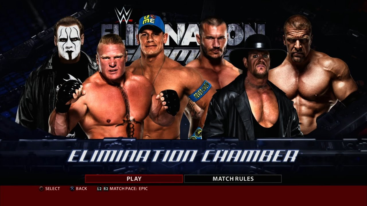 WWE 2K16 PS3 - Sting,BrockLesnar,JohnCena,RandyOrton,Undertaker,TripleH - Elimination Chamber