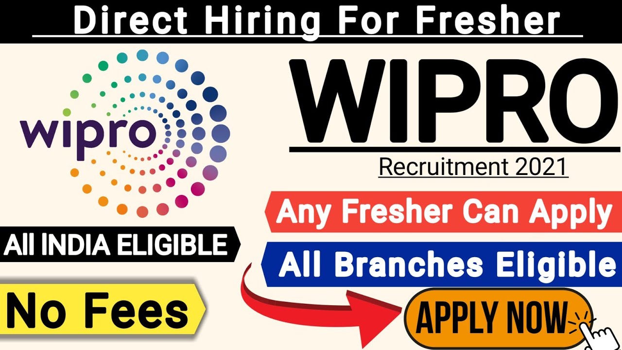Wipro Recruitment 2021 | Fresher Jobs | All Branches Eligible | Recruitment 2021 | Job Vacancy 2021