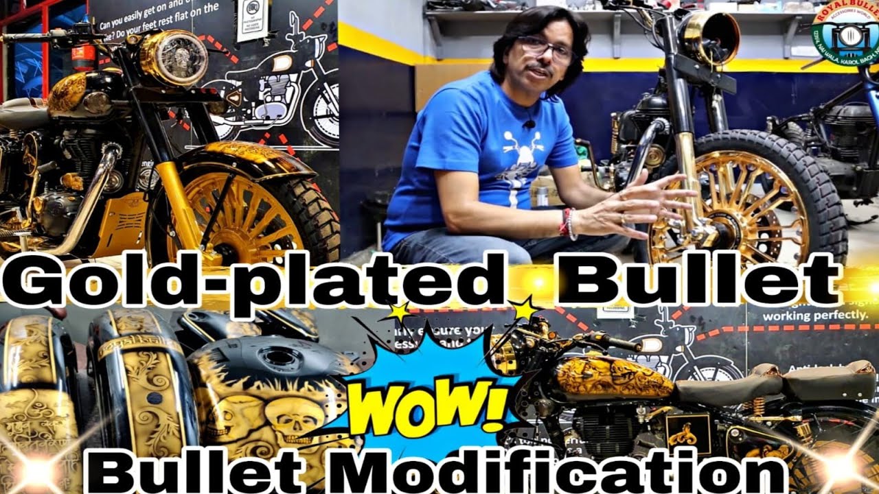 Bullet Modification 24k Gold Plated | New Born Classic 350 Accessories | कम दाम 👌 बढ़िया समान 🥰