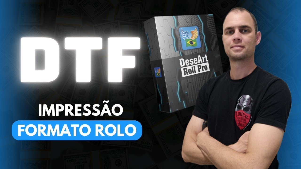 DTF, impressora em modo rolo, sem adaptação eletrônica.