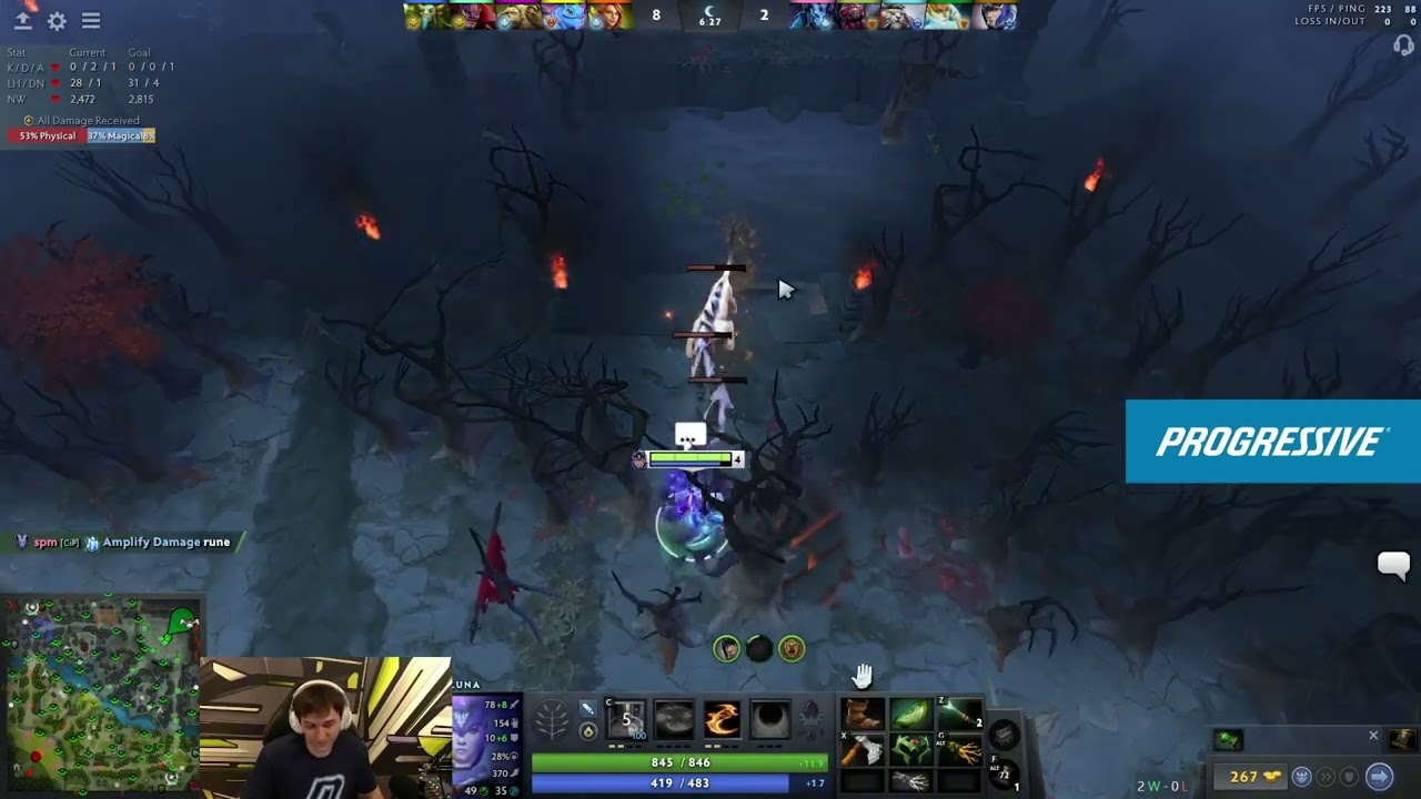 Arteezy gets tilted and dies because of his Naga support.