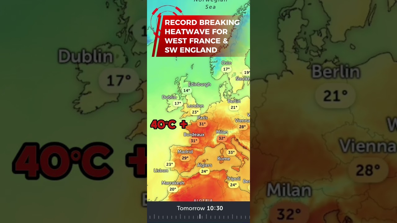 🌡️40&deg;C + FOR WEST FRANCE 🇫🇷 & SW ENGLAND 🏴󠁧󠁢󠁥󠁮󠁧󠁿 | 📈RECORD BREAKING 🔥HEATWAVE&hellip;