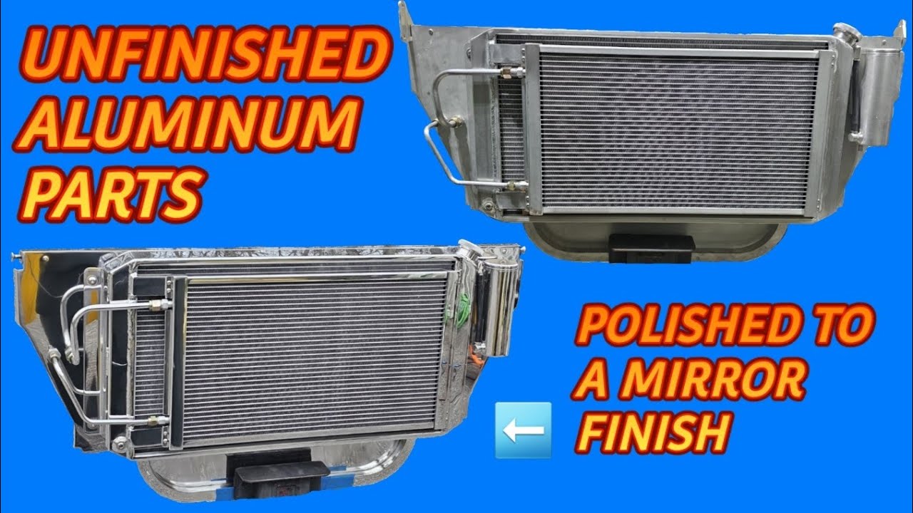 How to polish aluminum classic car parts - polished 1955 chevy radiator assembly explained