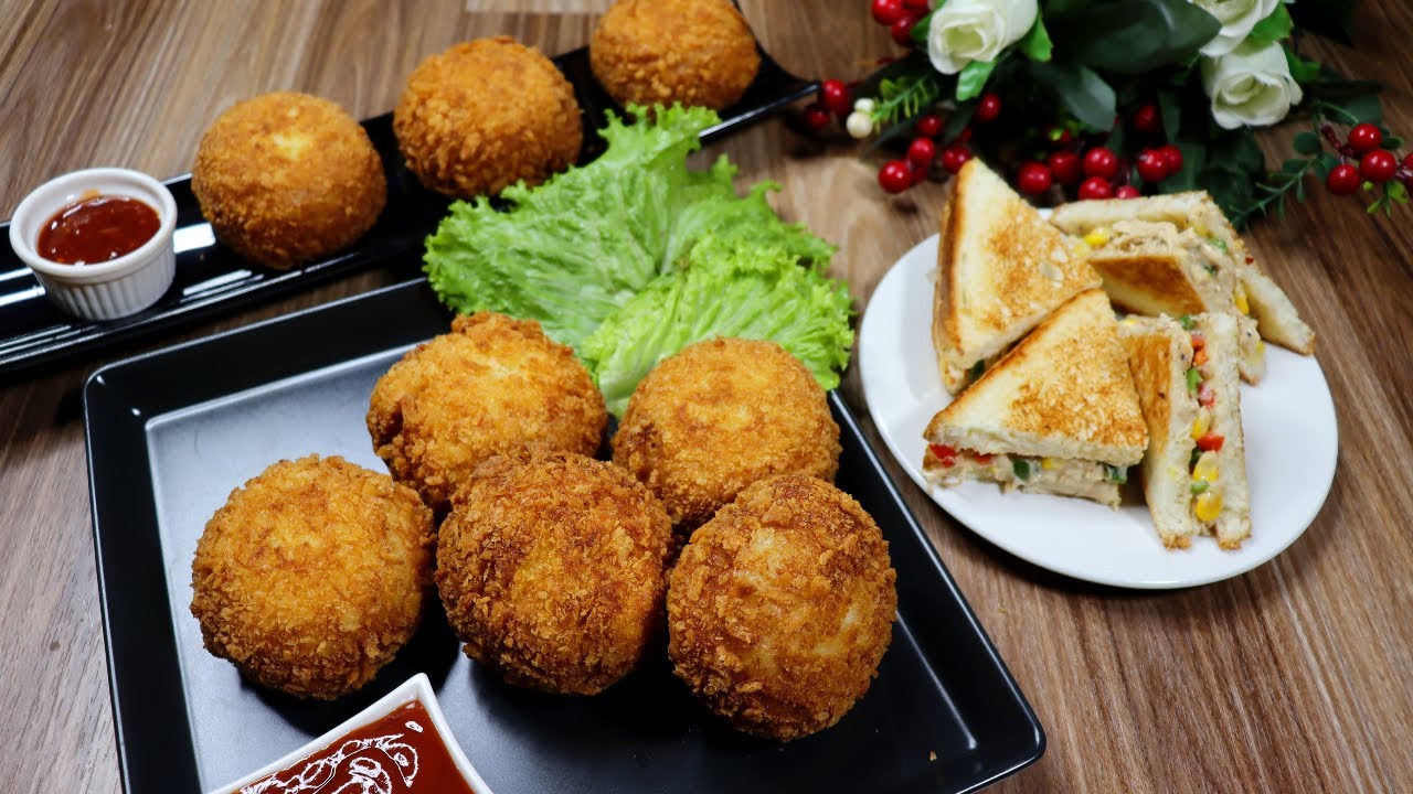 Chicken Cheese Bread Balls Recipe | Quick & Easy Evening Snack Recipe By Tasty Food With Maria