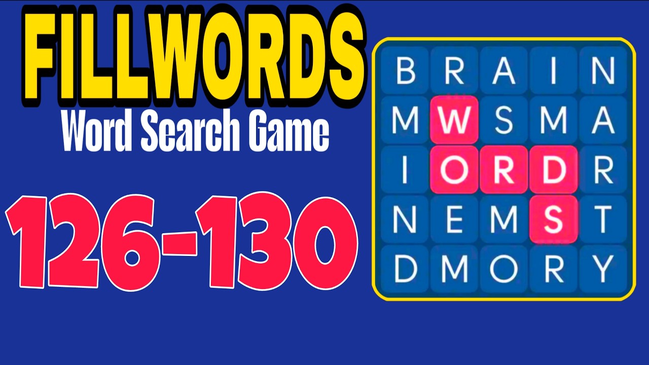 FILLWORDS Word Search Games level 126 127 128 129 130