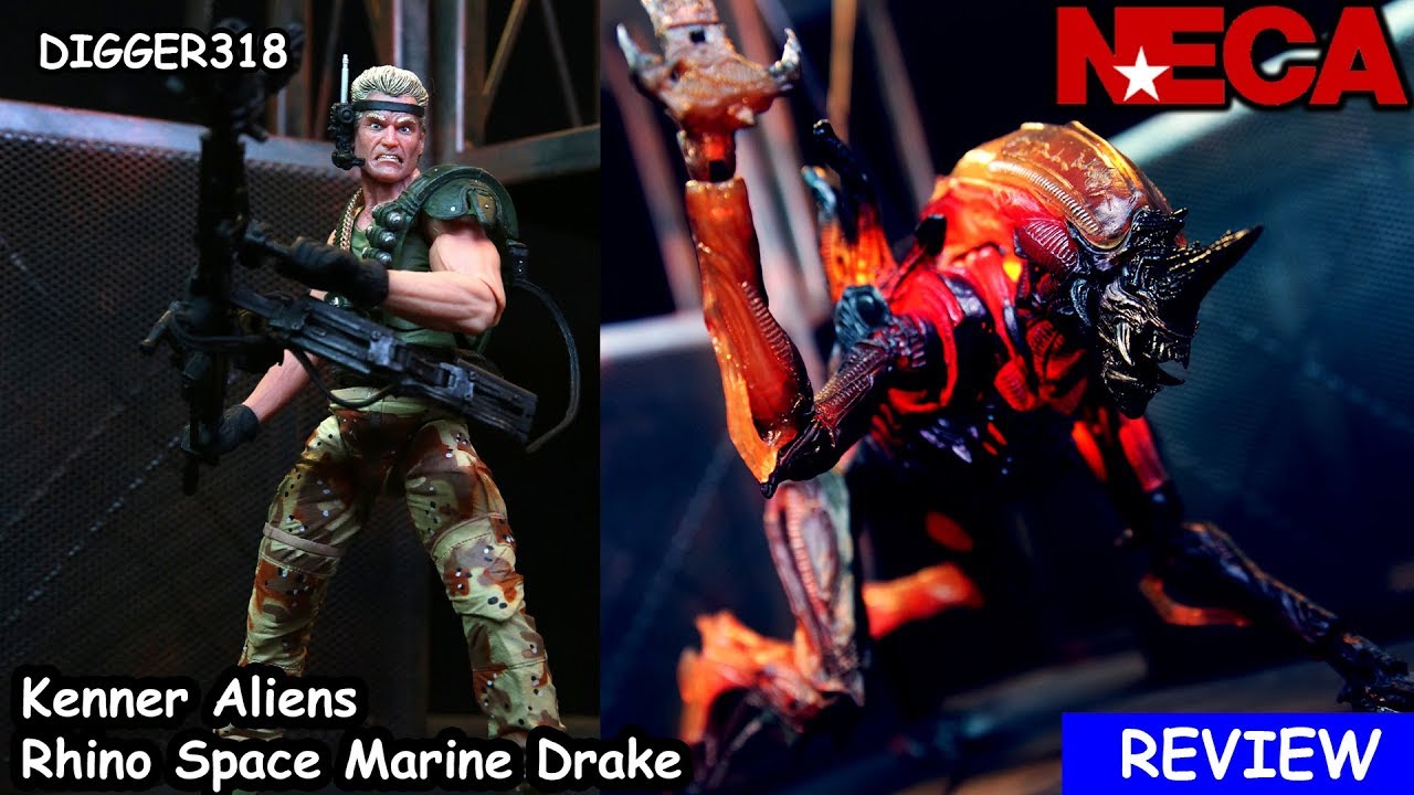 Neca Kenner Aliens Rhino Space Marine Drake Toy Review 4K
