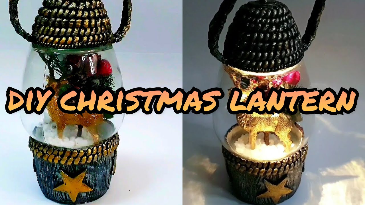 diy christmas night lamp| DIY Christmas Lantern| recycled plastic| recycled glass jar|christmas diy