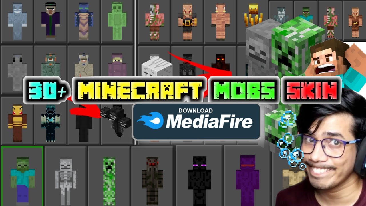 30+ Minecraft all Mobs Skin pack | free download | #minecraft   #minecraftskin