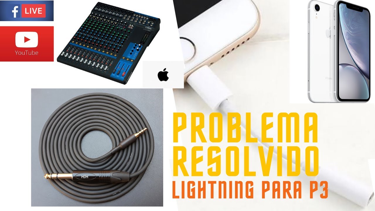 📱Problema Resolvido Capitando o Áudio da Mesa de Som P10 para Iphone Lightning P3