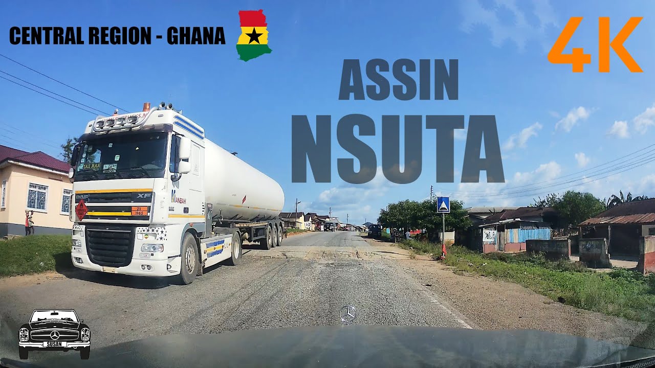 Assin Nsuta Road Drive from Edubiase and Kwaata in the Central Region of Ghana 4K