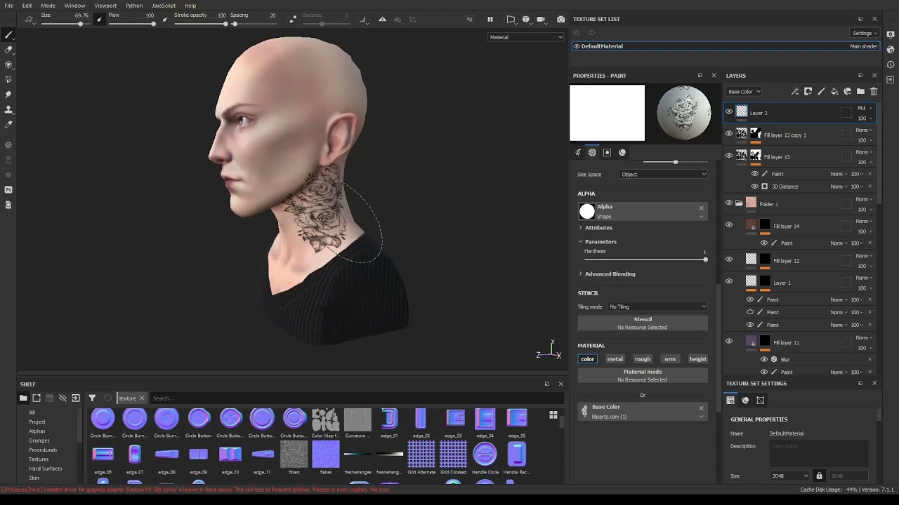 Seamless tattoos in  Substance Painter